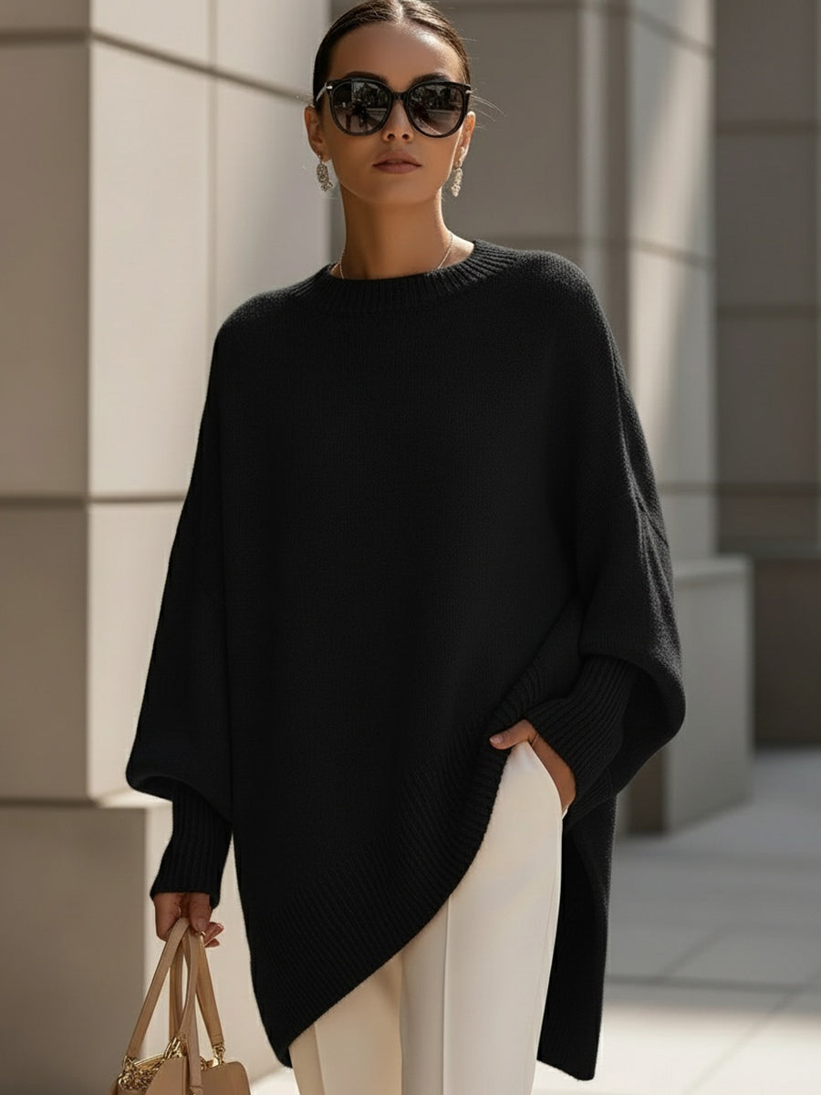 Jennifer | Jersey Oversize Drapeado con Cuello Ancho
