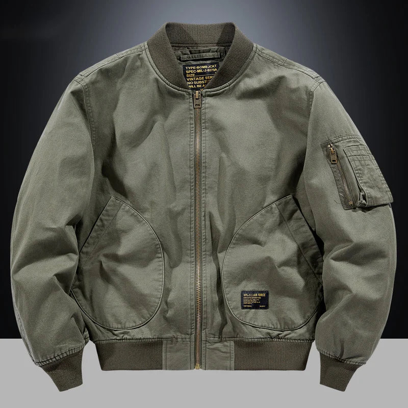 Bomber para Hombre Vintage con Cremallera Metálica